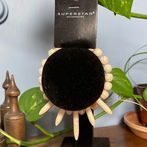 Superstar Stretchy Cream Beaded Bracelet